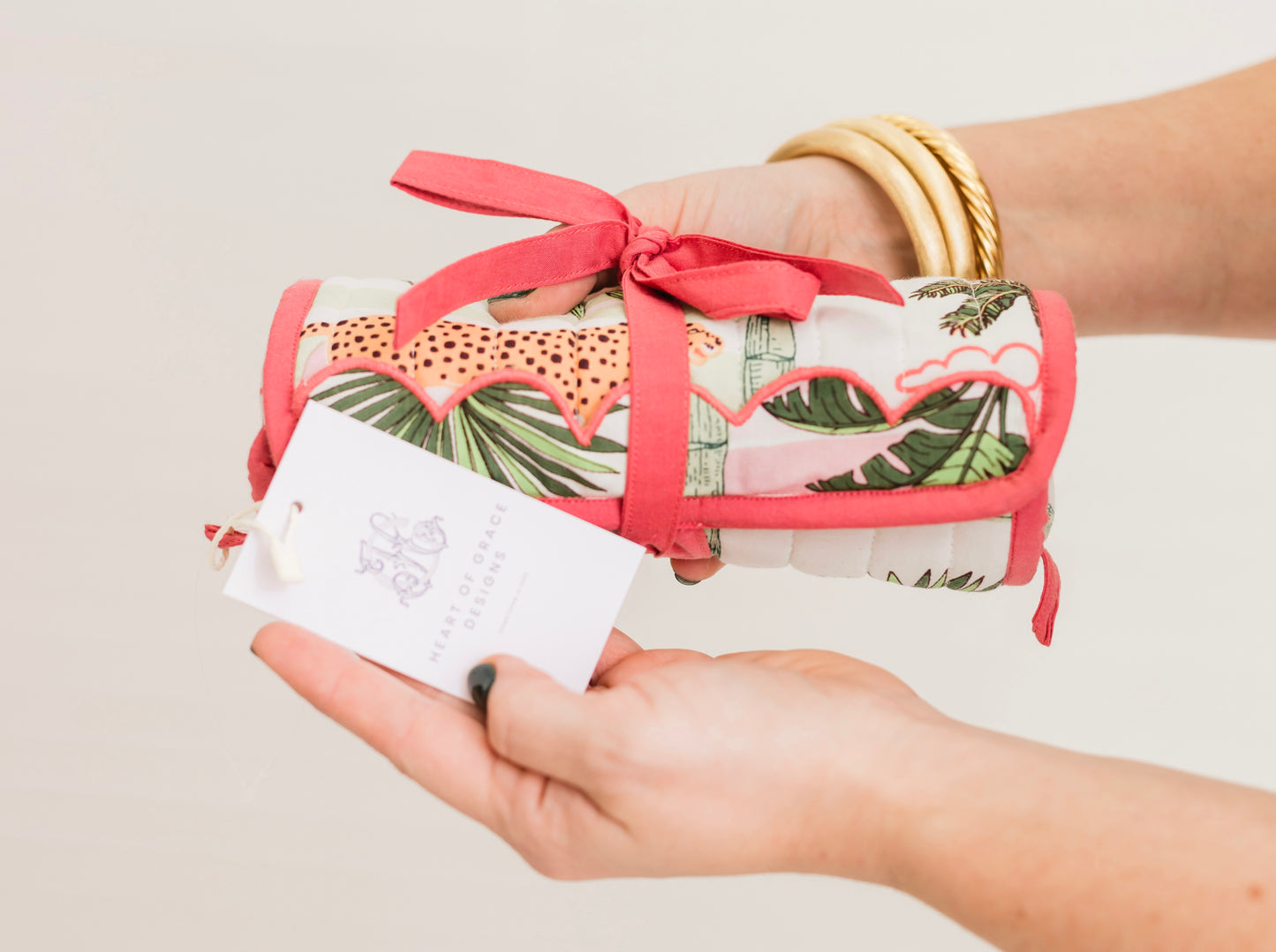 Palm Postal | Quilted Jewelry Roll