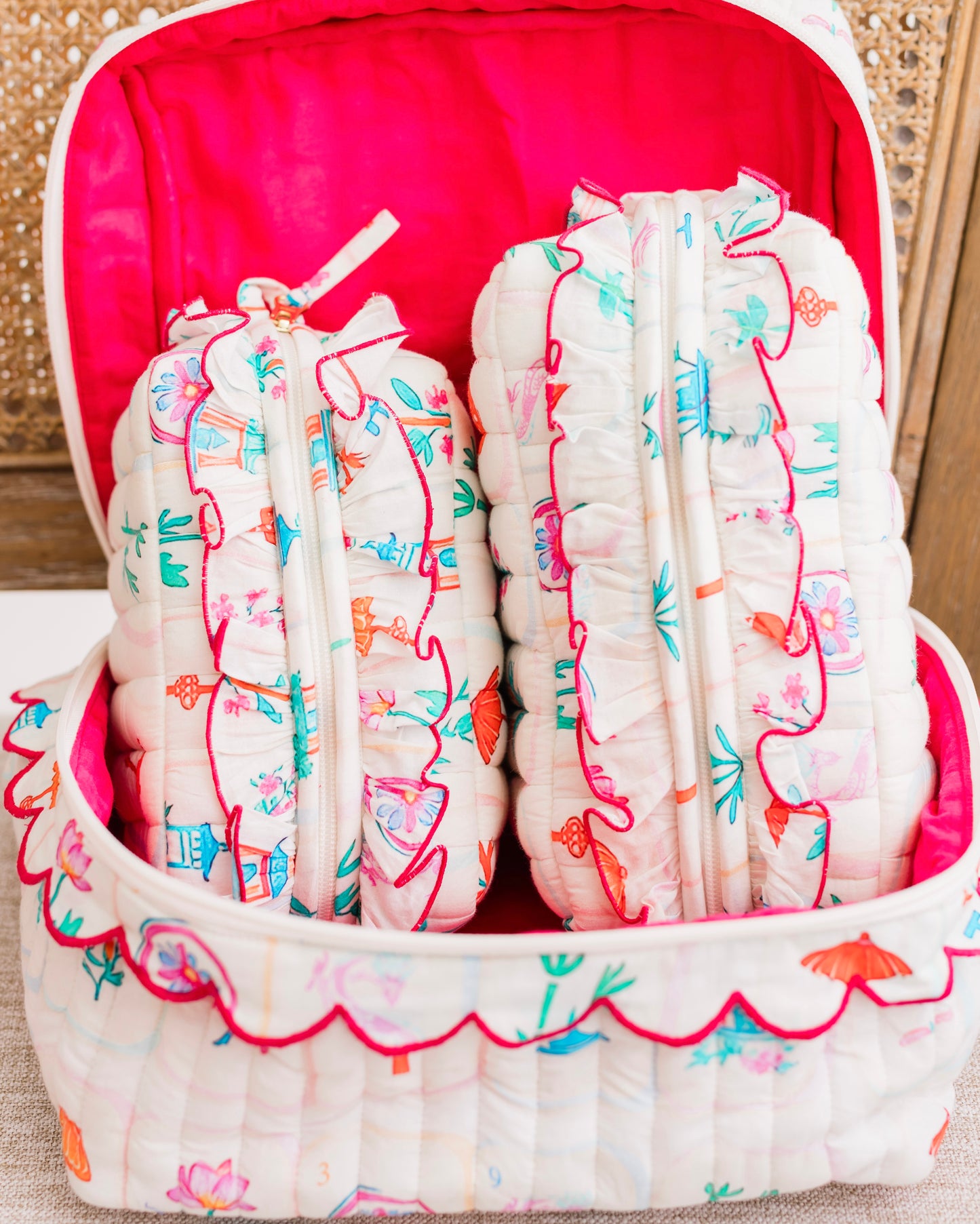 Mahjong Mosaic Luxe | Quilted Cosmetic Set
