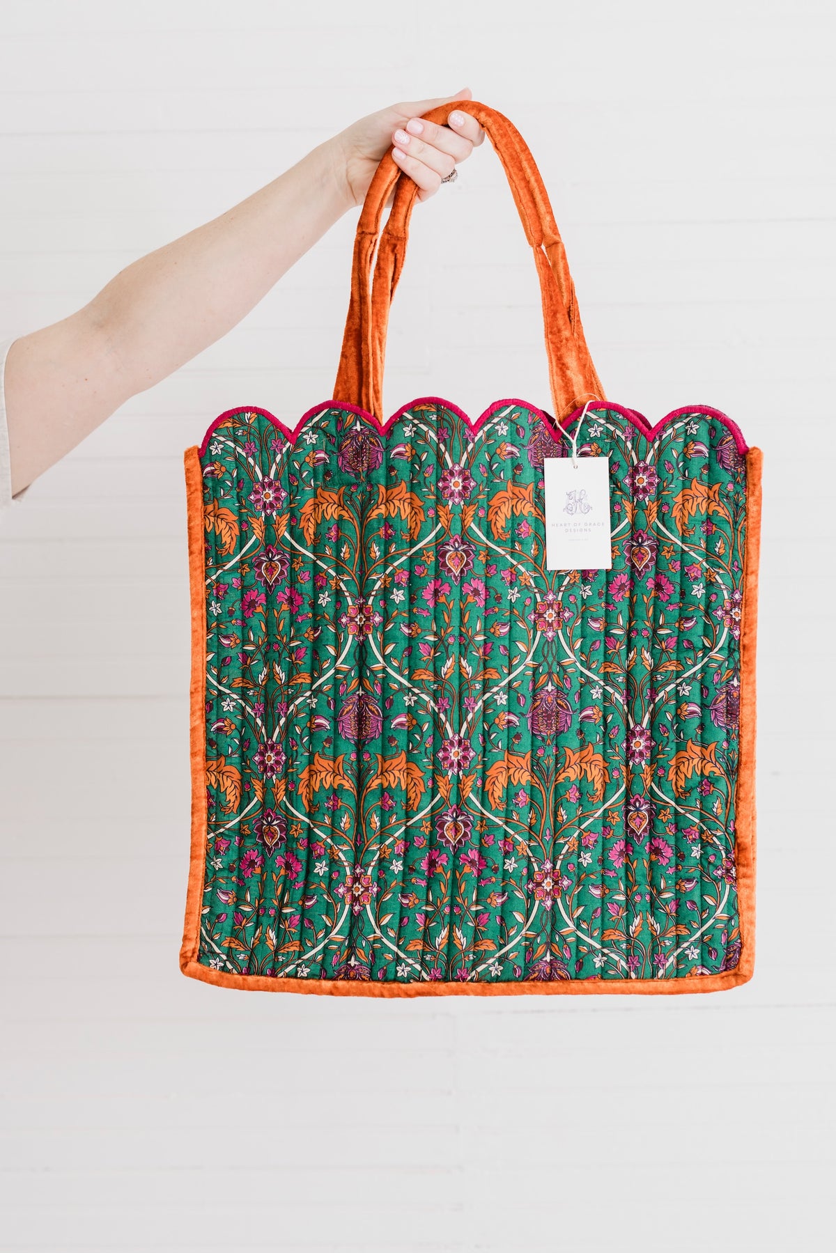 Hearthwood Vine Luxe | Quilted Large Tote