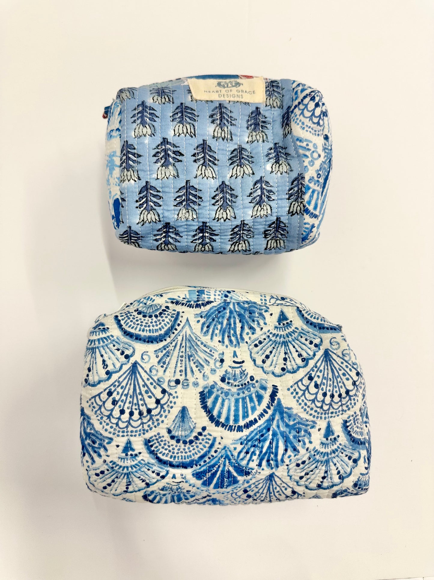 Blue Patch | Cosmetic Bag Set of Two
