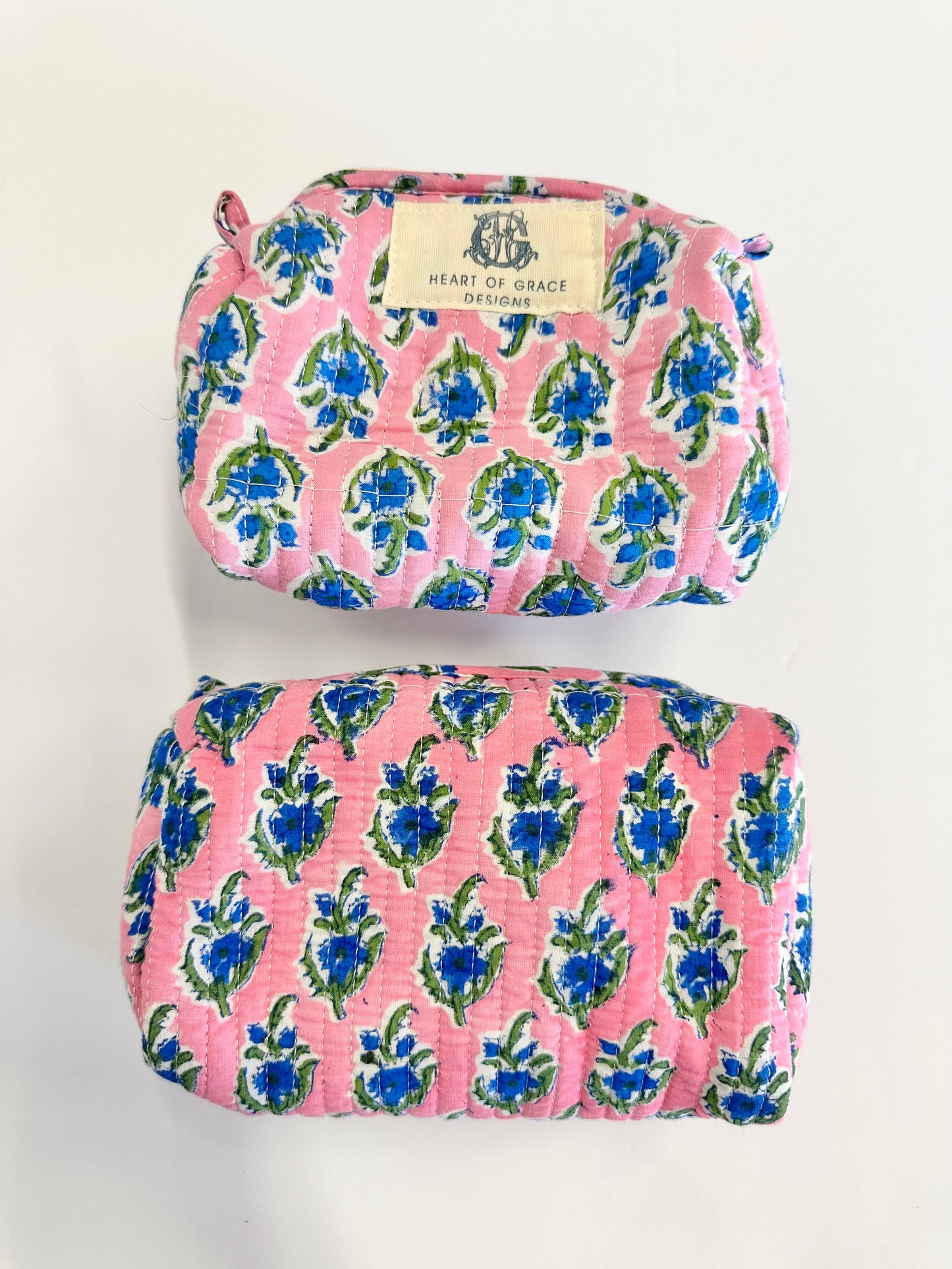 Blue Blossom | Cosmetic Bag Set of Two