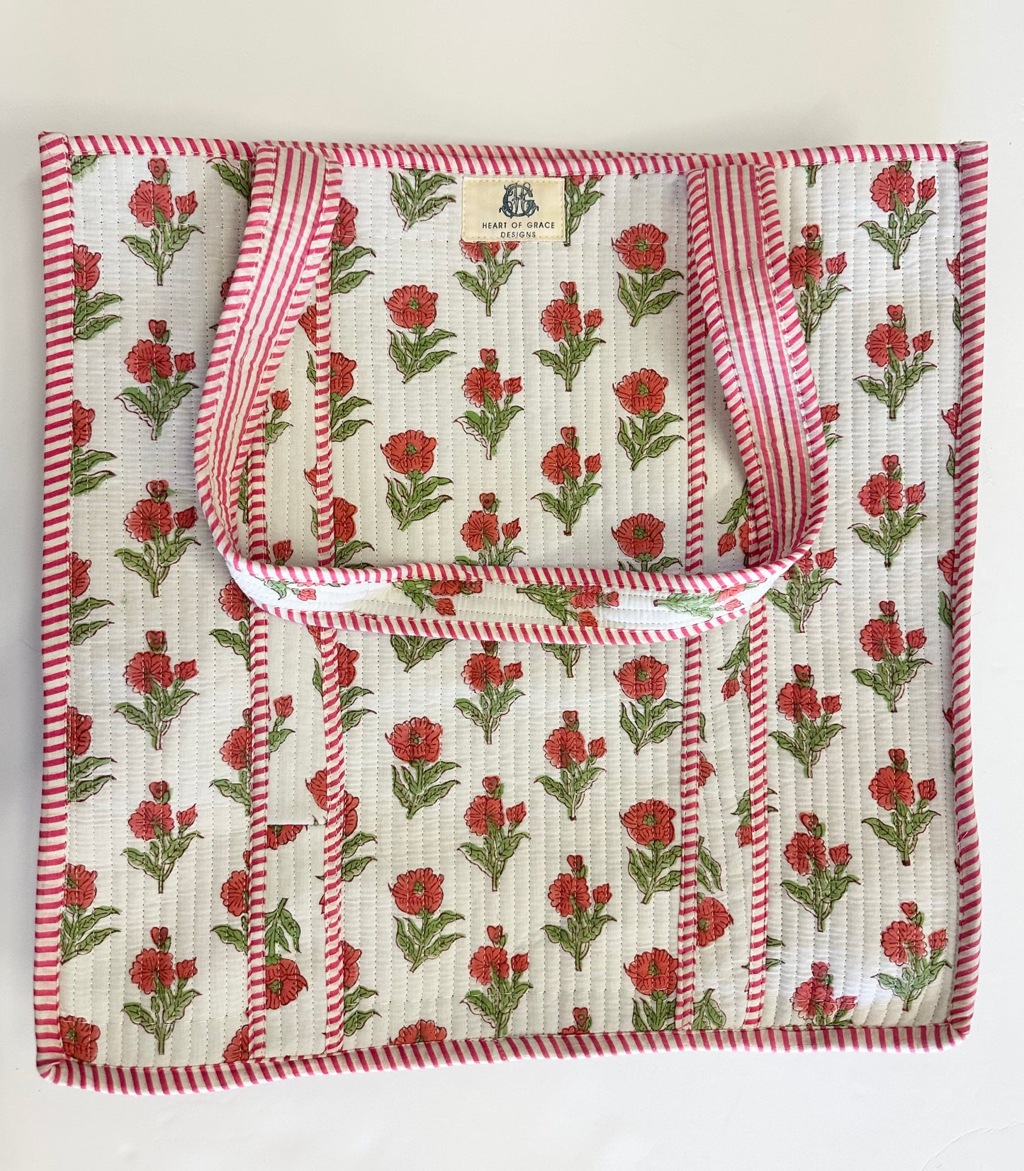 Magnolia Rose’ | Regular Quilted Tote Bag