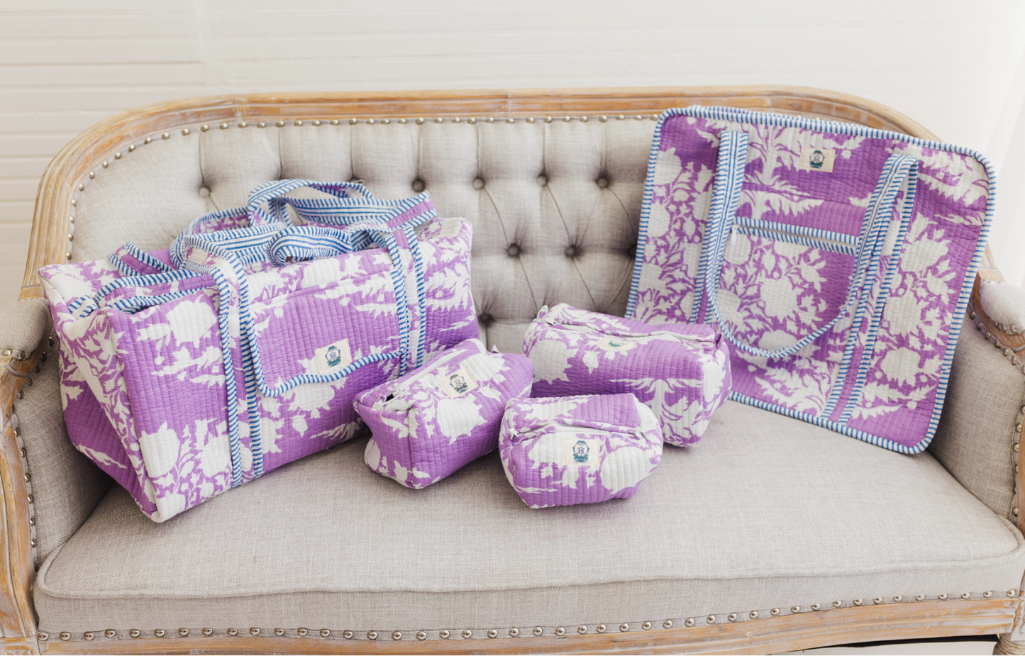 Lilac Blossoms | Set of 3 Cosmetic Bags