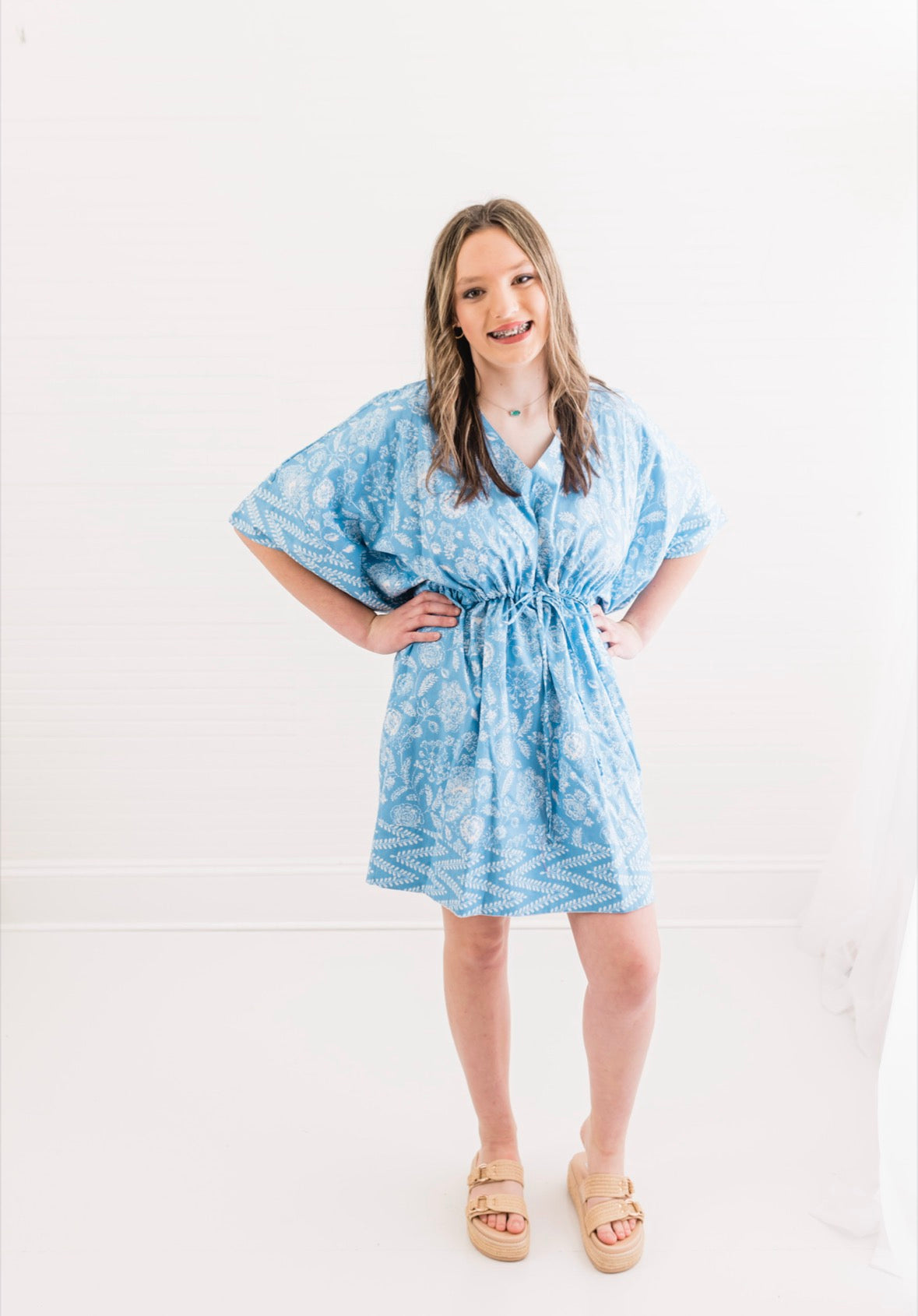 Santorini Blues | Mini Caftan