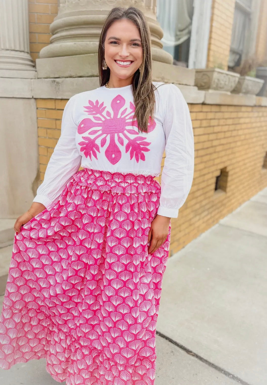 Pink Shell | Ruffle Skirt