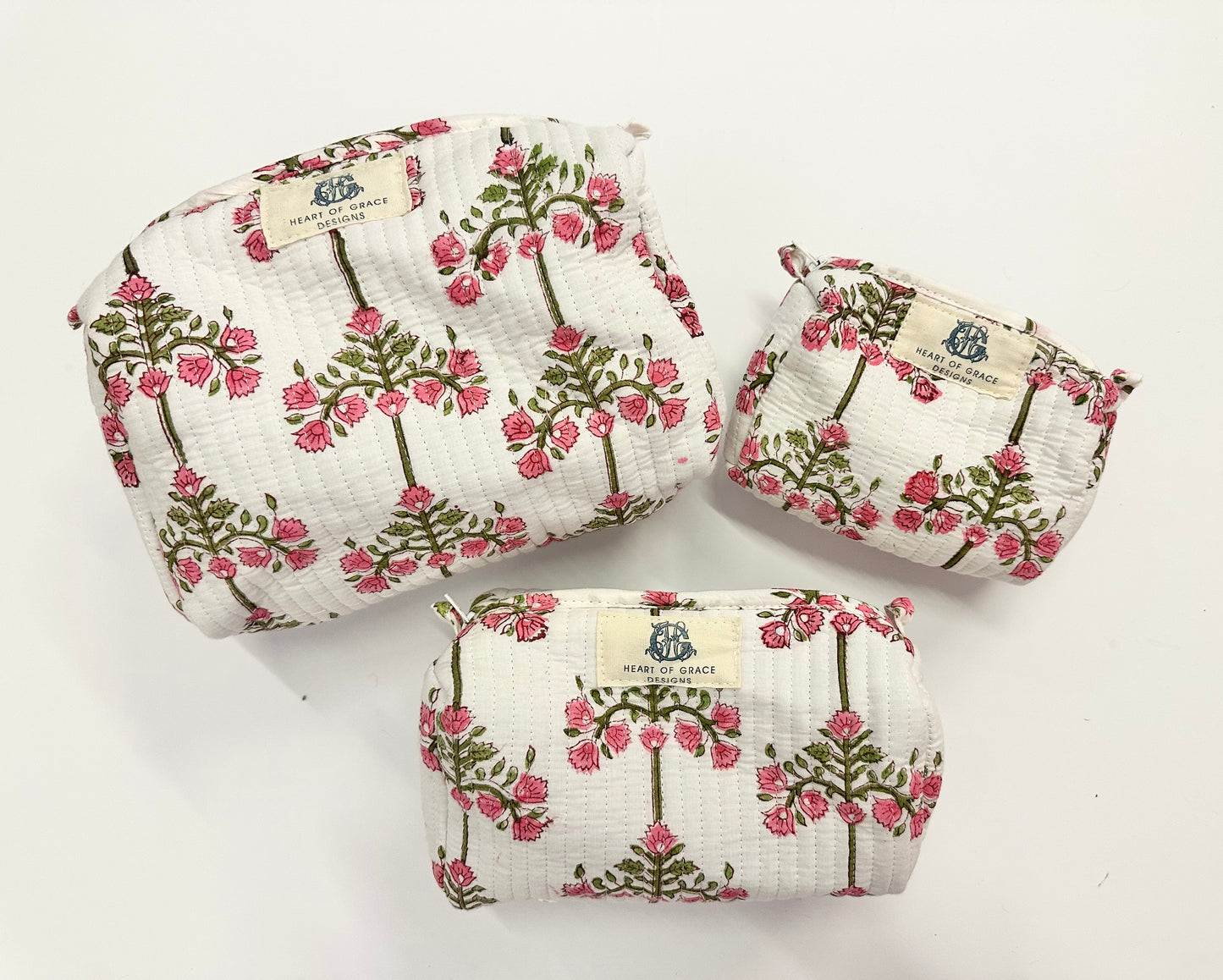Botanical Bloom Cosmetic Bag Set Of 3