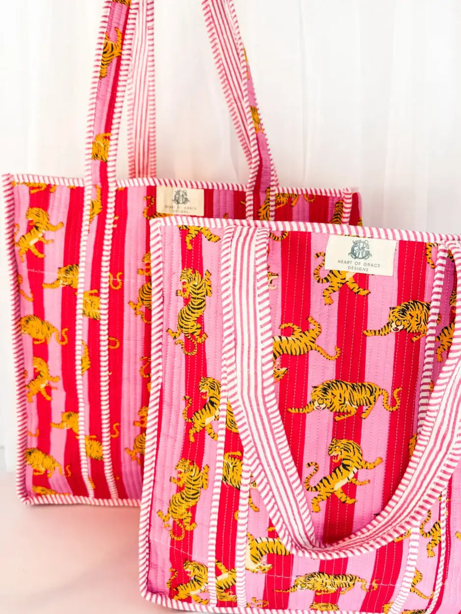Tiger Lily | Large Quilted Tote