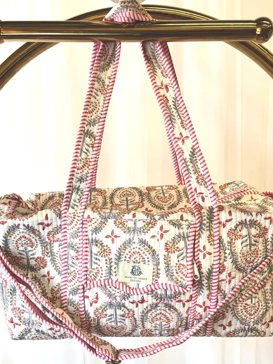 Sunset Isle | Large Scalloped Quilted Duffle Bag