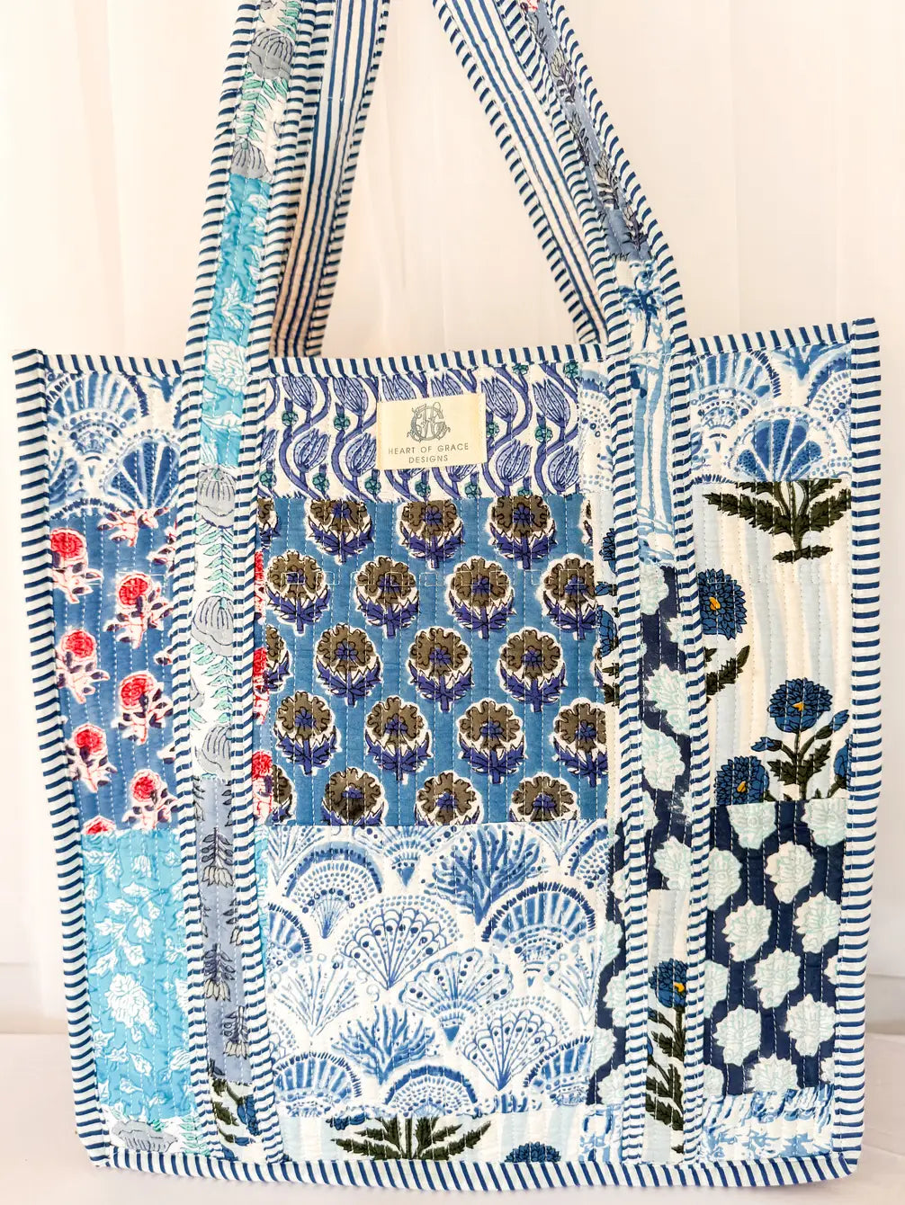 Blue City Patchwork | Regular Quilted Tote Bag