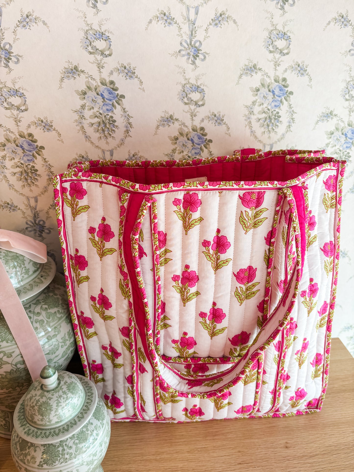 Magnolia Luxe | Large Quilted Tote Bag