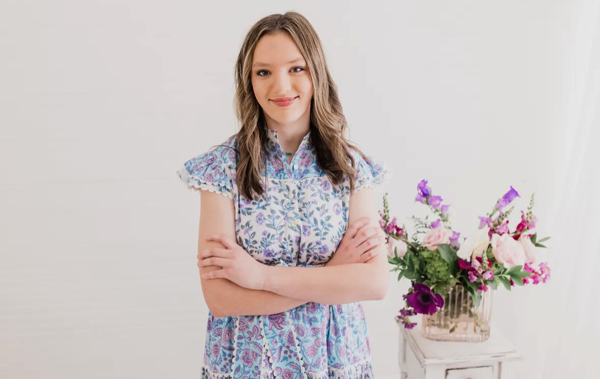 Santorini Ruffle Ric Rac Midi Dress