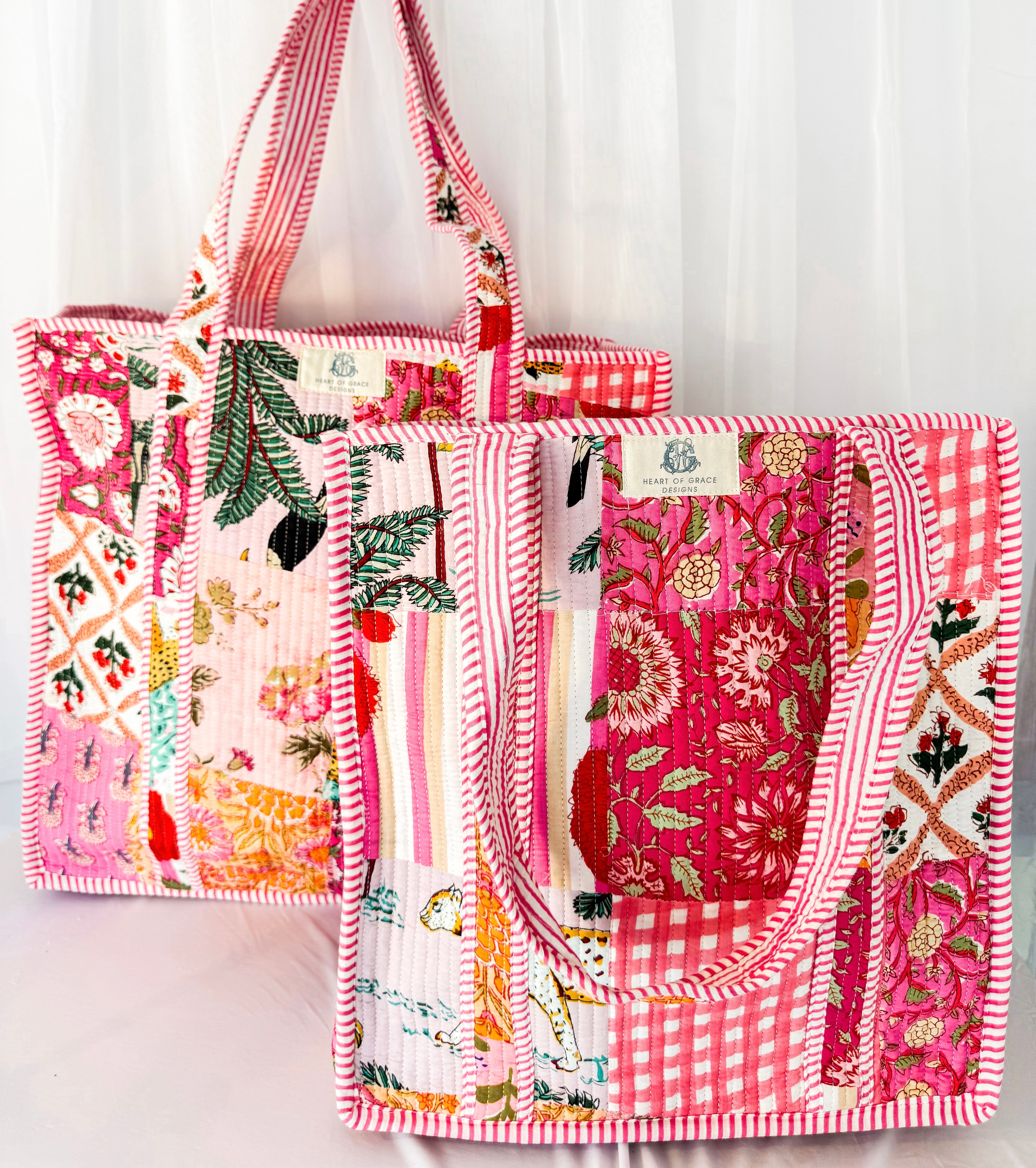 Pink City Regular Quilted Tote – Heart of Grace