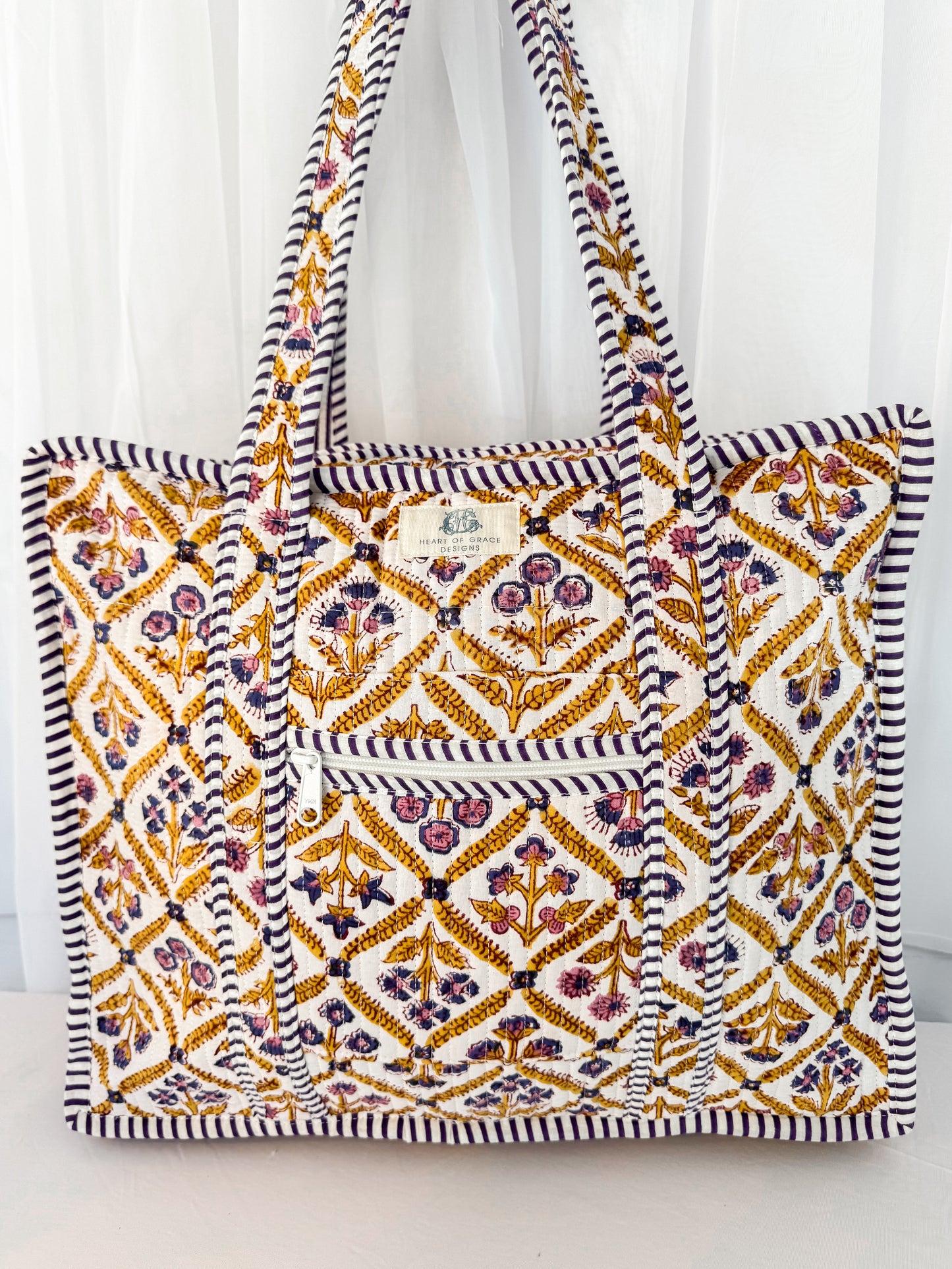 Moonlit | Quilted Zipper Tote Bag