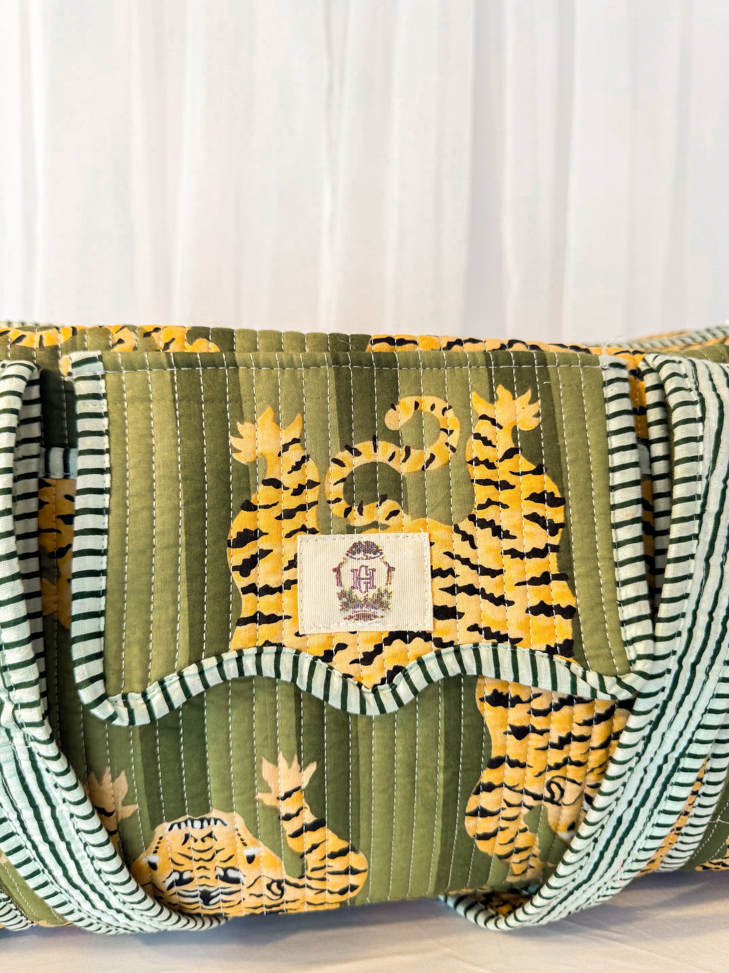 Sage Scalloped Eye of the Tiger Duffel Bag