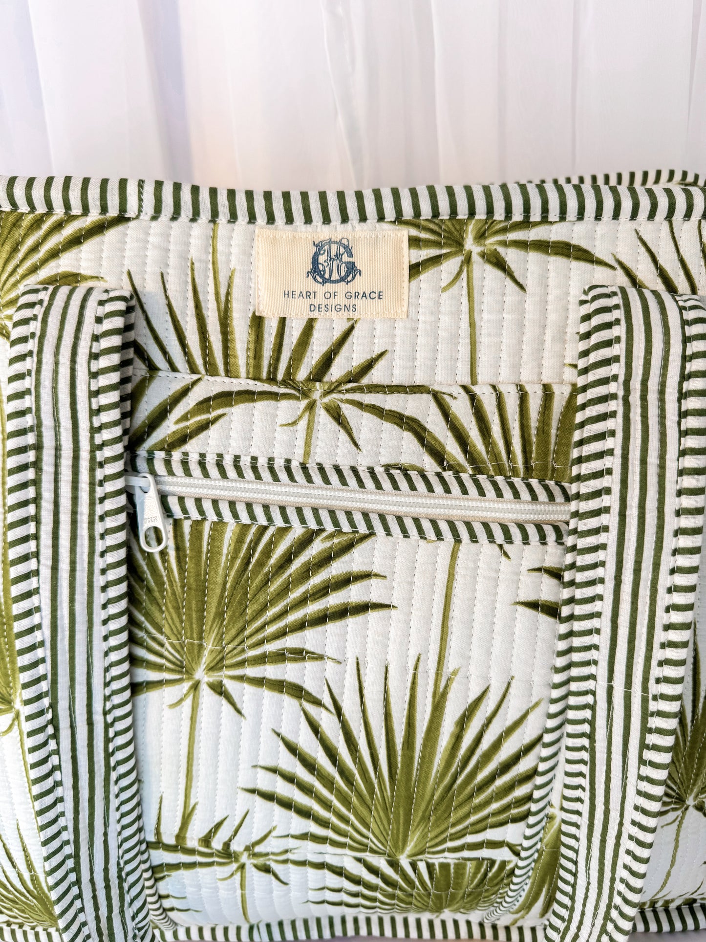 West Palm Large Zipper Quilted Tote