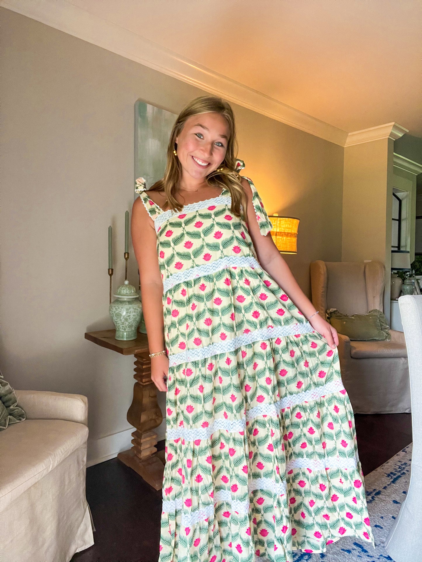 Augusta Bow Tie Maxi Dress