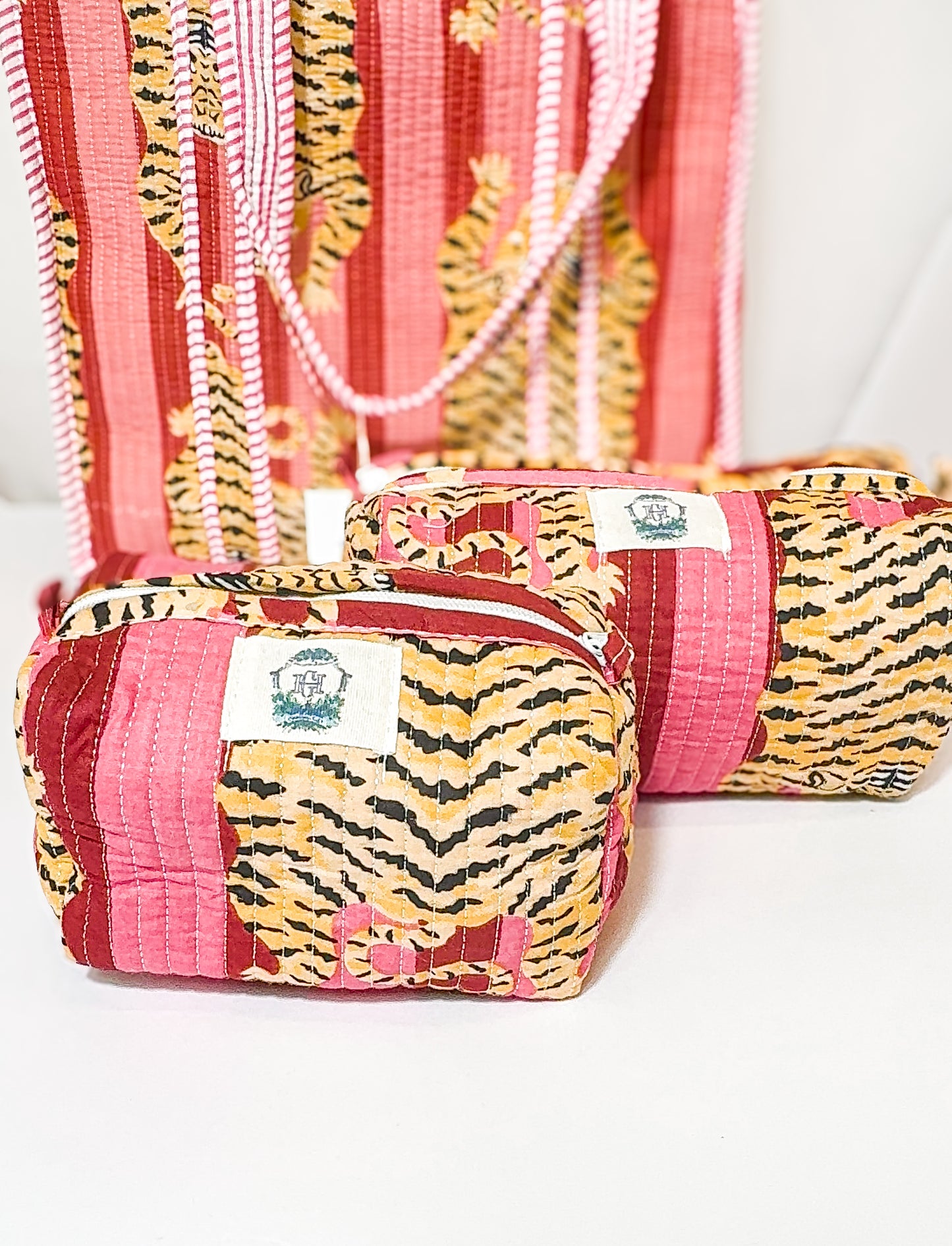 Mauve Eye of the Tiger | Cosmetic Bag Set Of Two