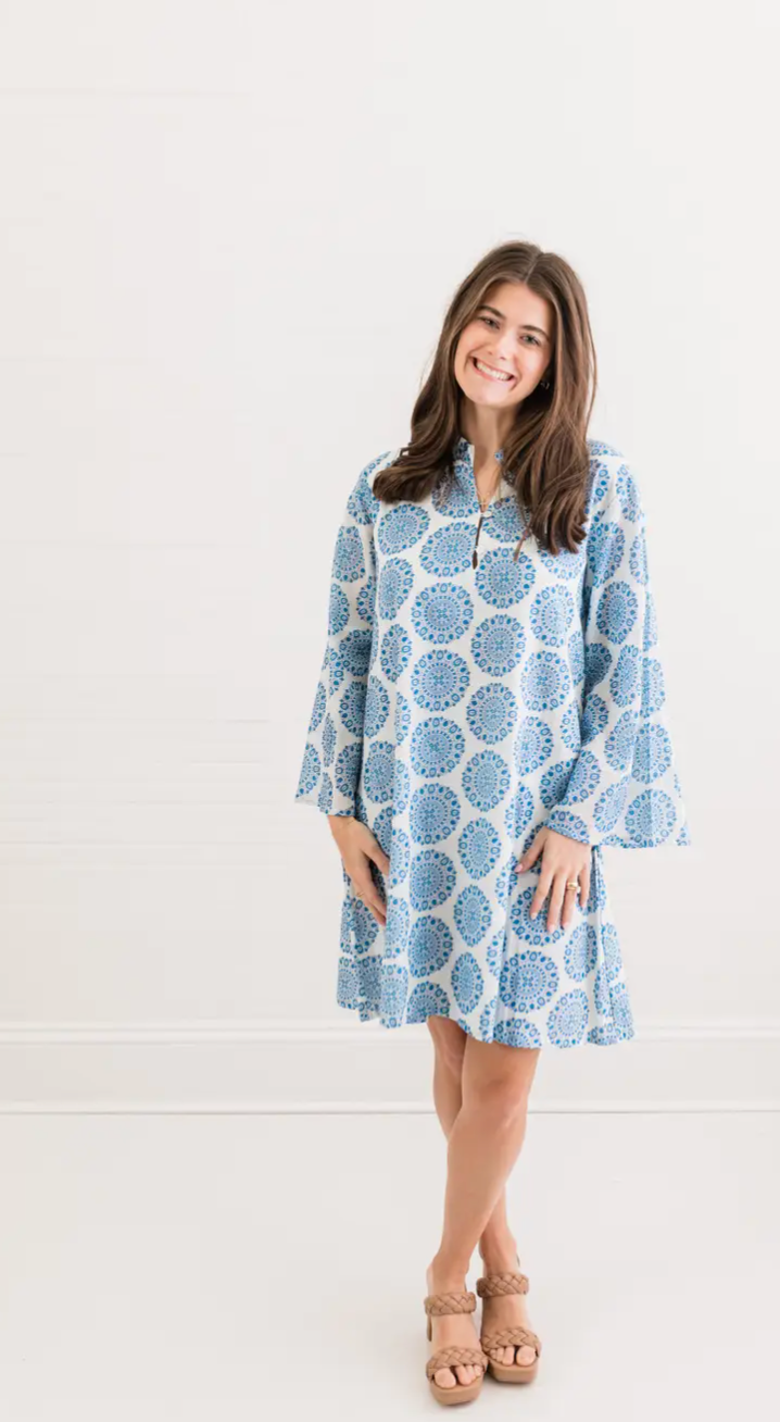 Blue Medallion | Classic Mini Dress