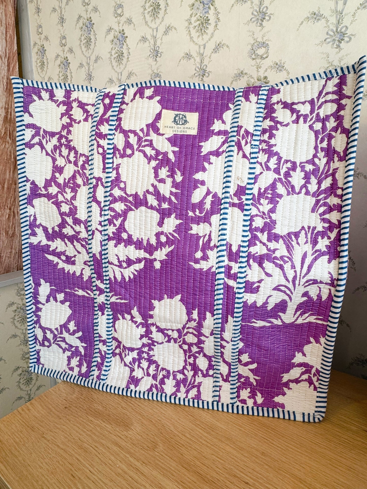 Lilac Blossoms | Large Quilted Tote Bag