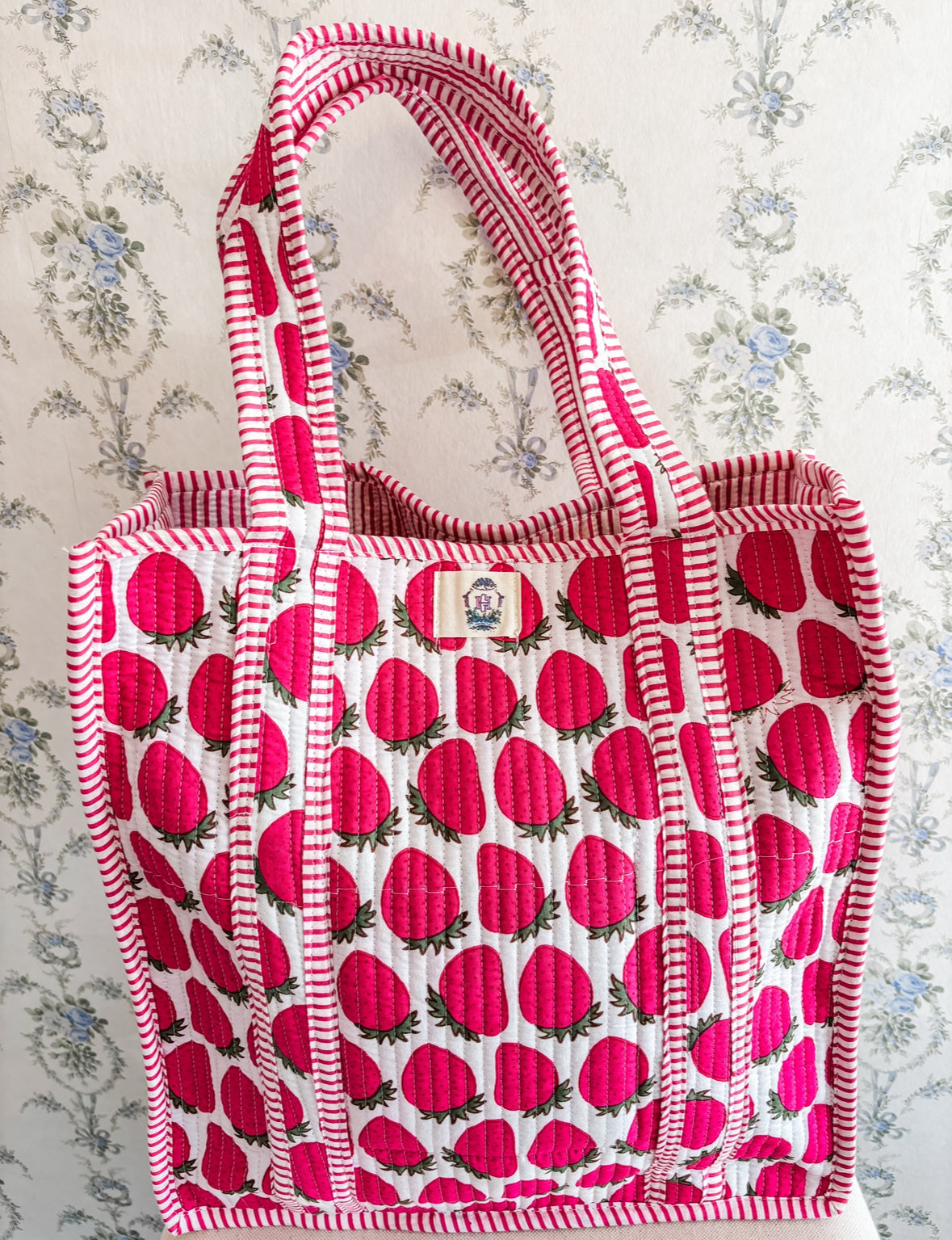 Sassy Strawberry | Regular Quilted Tote