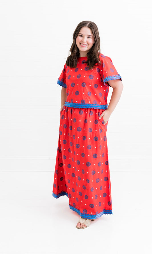 Red + Blue | Skirt Set
