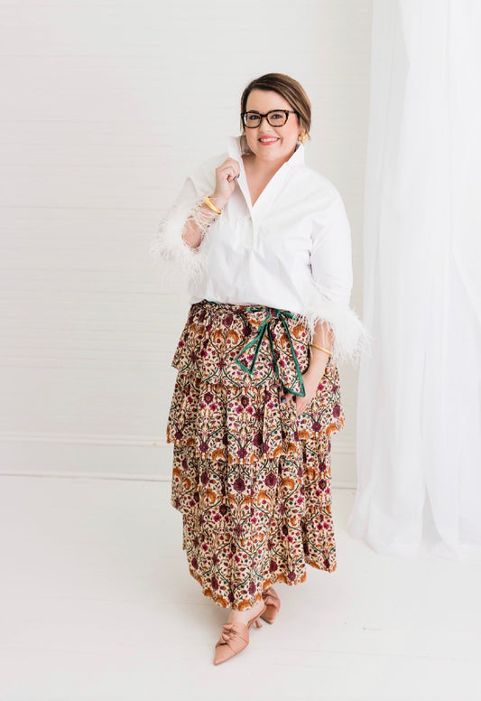 Hearthwood Linen | Ruffle Cascade Maxi Skirt