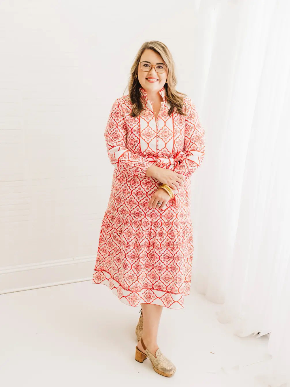 Cotton Poplin | Block Print Maxi Dress | Clementine Court