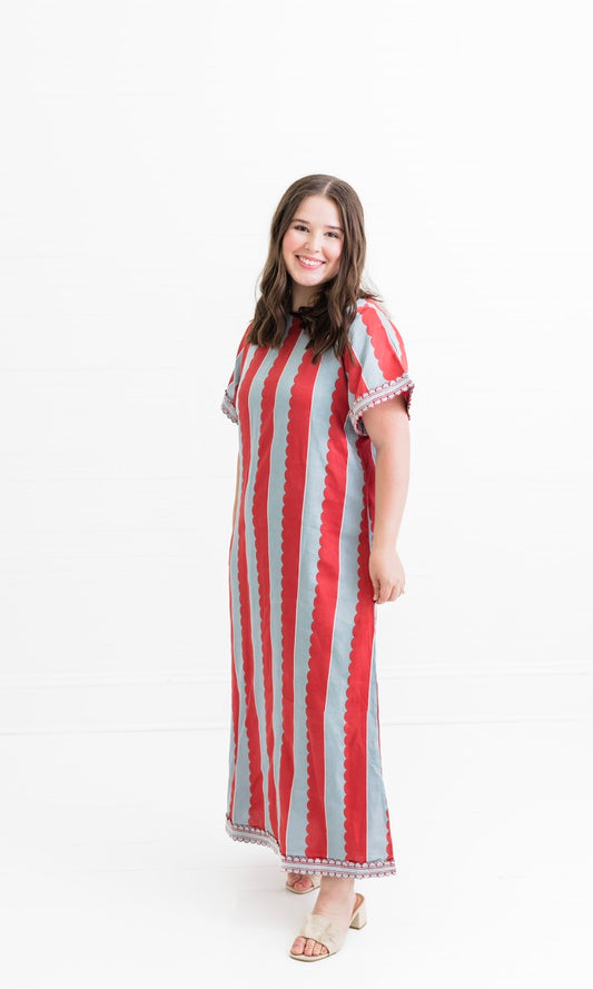 Crimson + Grey | Marisol Caftan