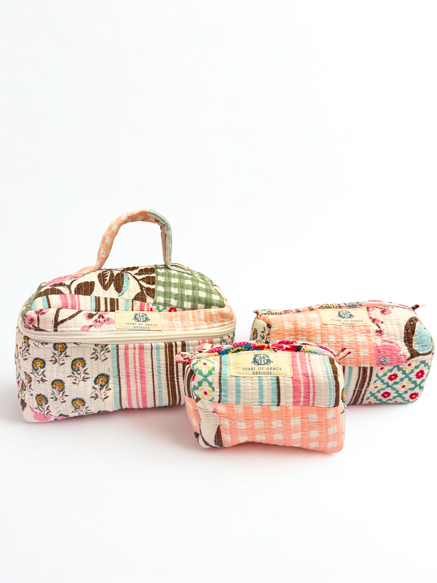 Rose Chapelle | Quilted Cosmetic Bag Set