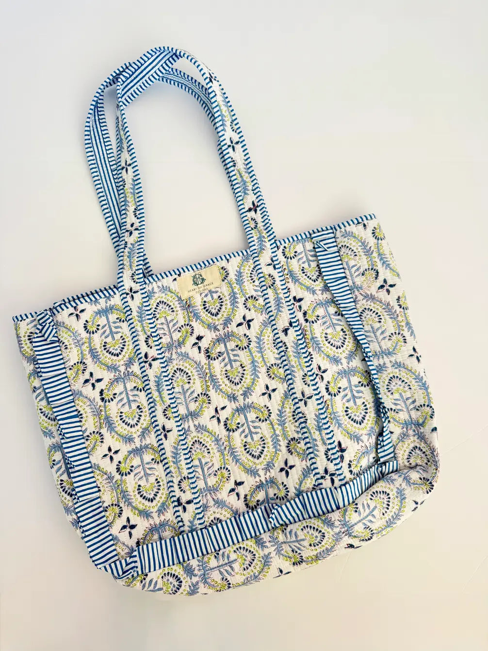 Palmetto Blooms | Large Quilted Ruffle Tote Bag