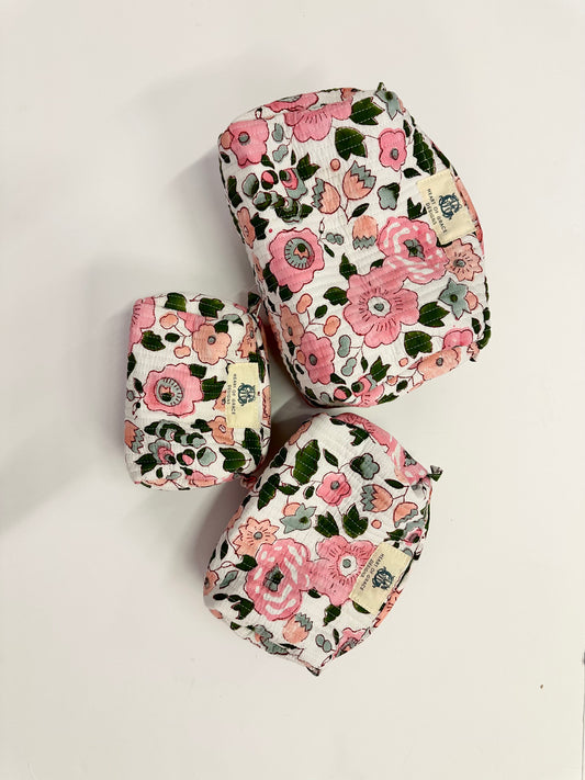 Botanical Blooms Cosmetic Bag Set Of 3