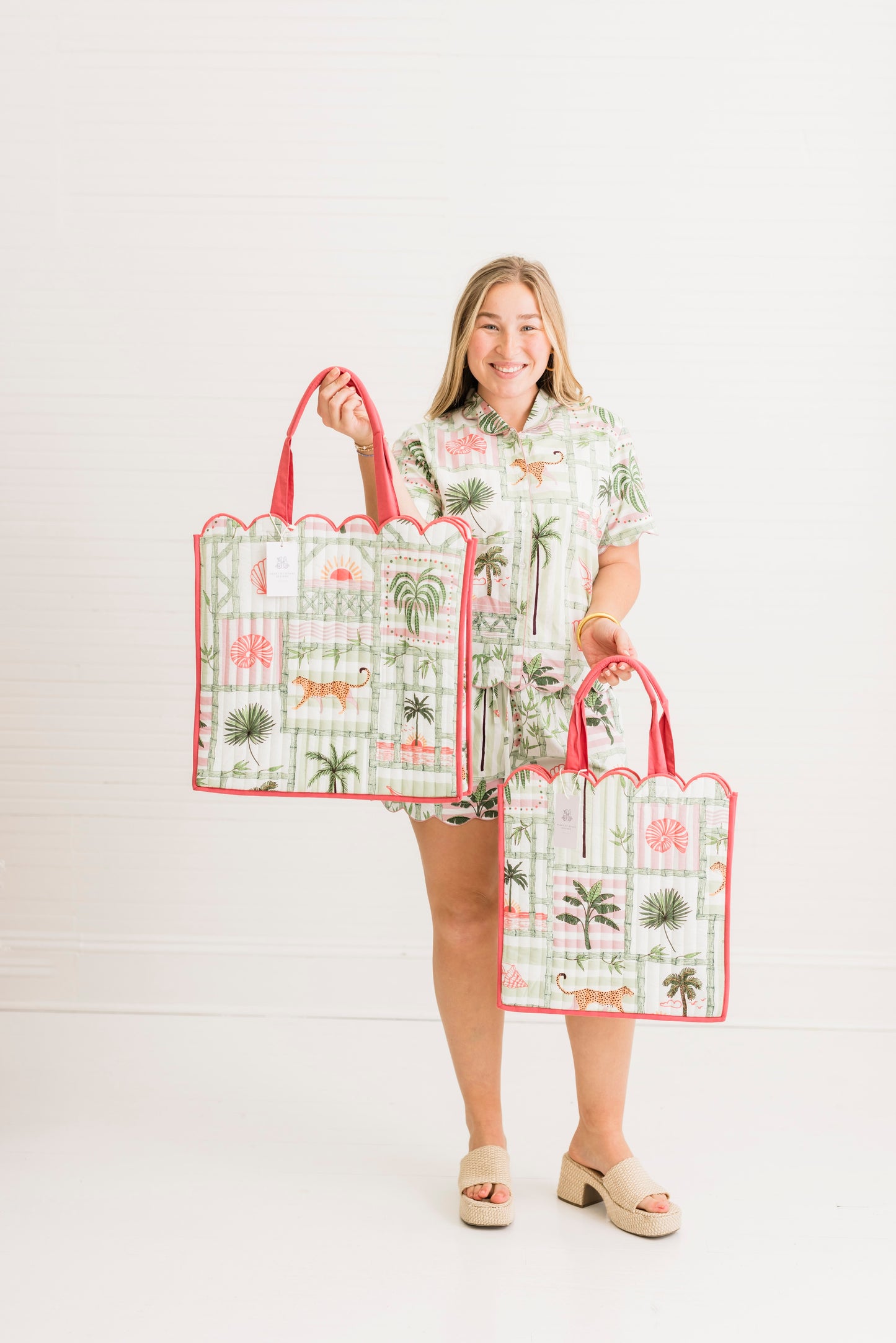 Palm Postal | Quilted Large Tote