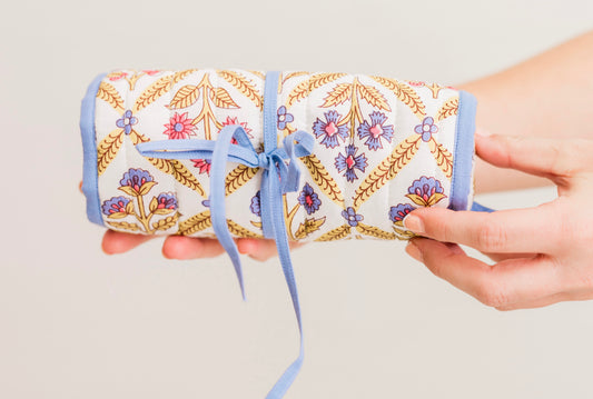 Celeste Mosaic Luxe | Quilted Jewelry Roll