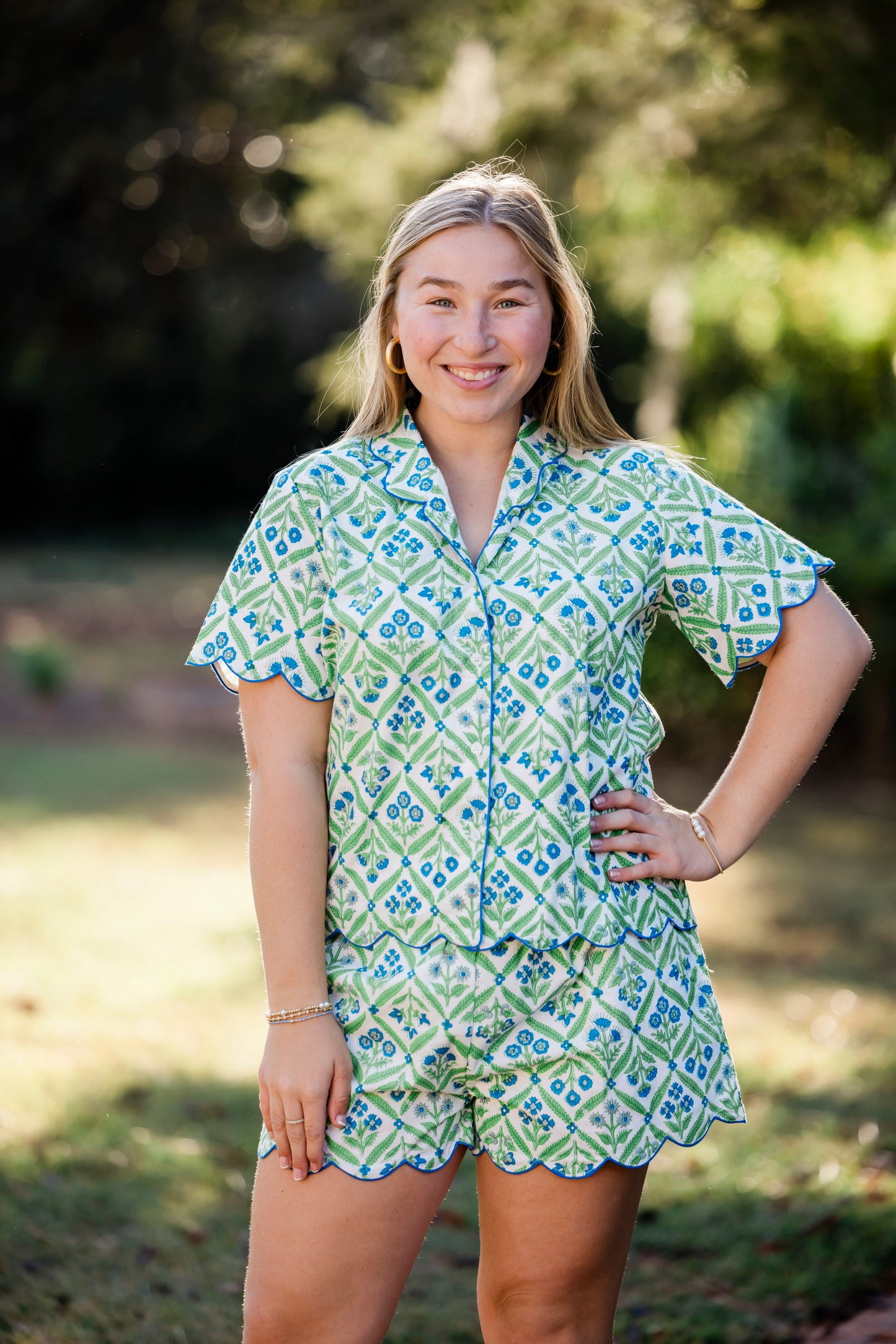 Jardin Bleu | Henley PJ Short Set