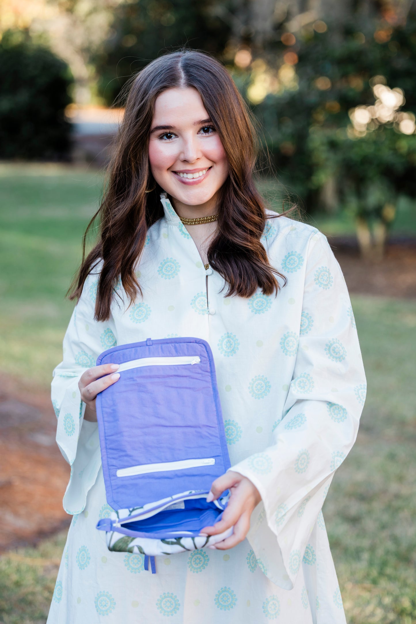 Iris Lavende Luxe | Quilted Jewelry Roll