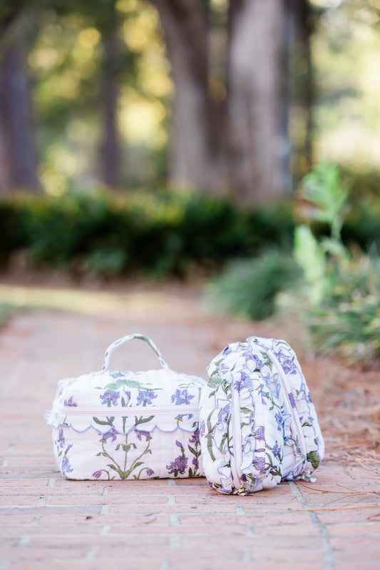 Iris Lavende Luxe | Quilted Cosmetic Set
