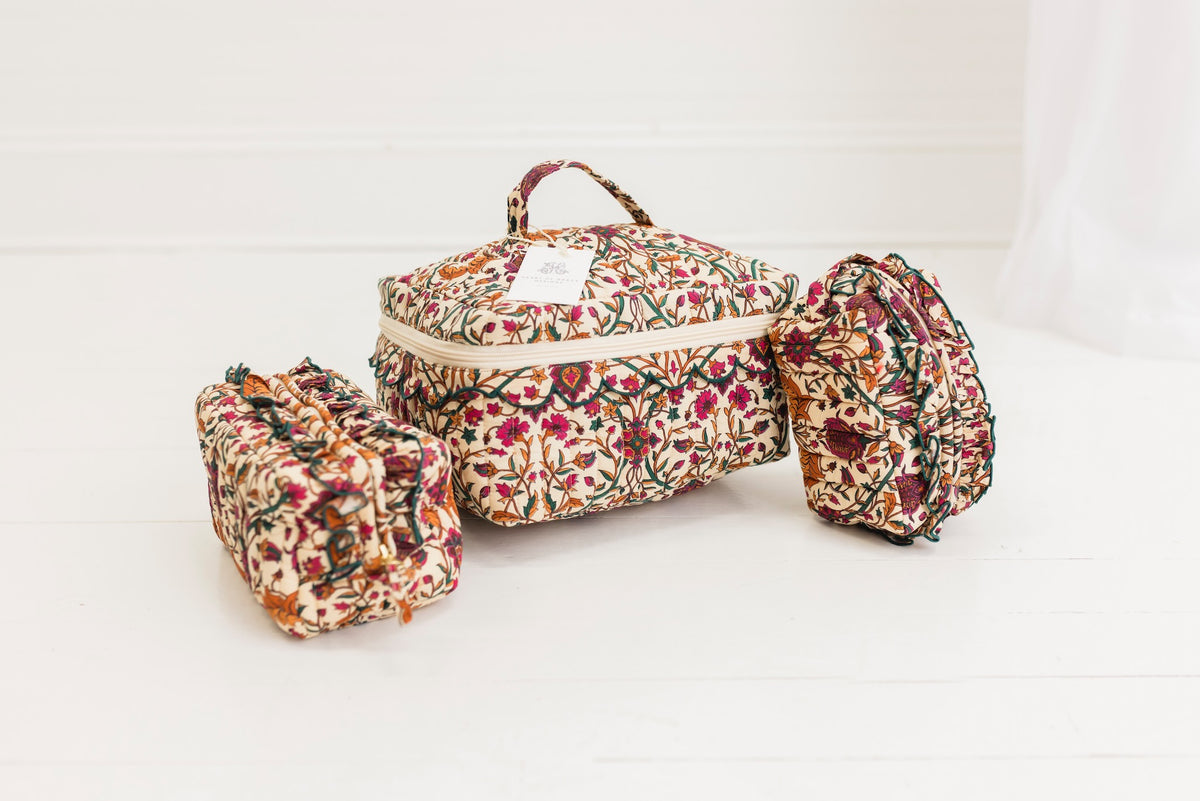 Hearthwood Linen Luxe | Quilted Cosmetic Set