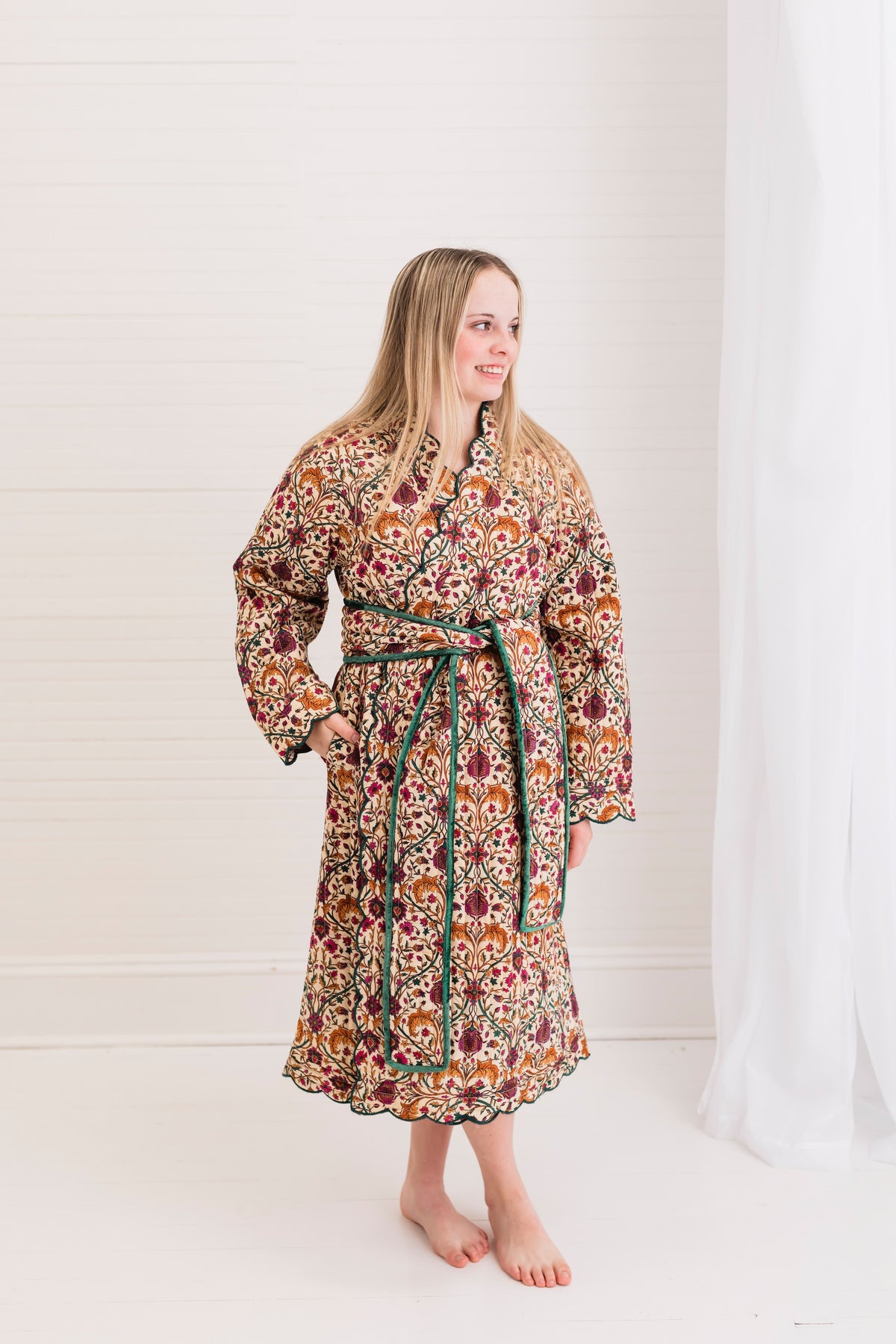 Hearthwood Linen Quilted Robe