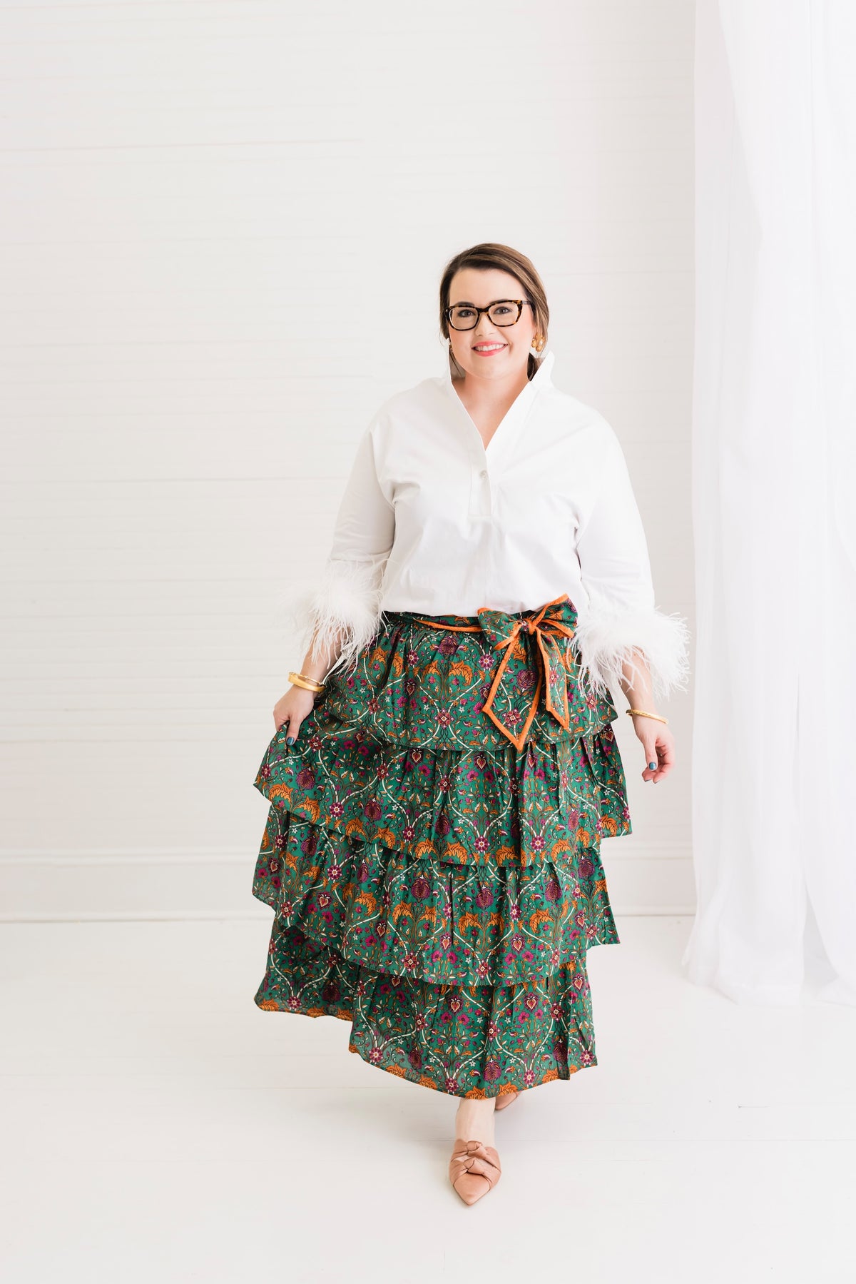 Hearthwood Vine | Ruffle Cascade Maxi Skirt