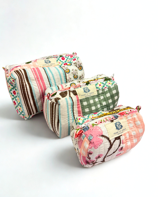 Rose Chapelle | Quilted Cosmetic Set | No Handle