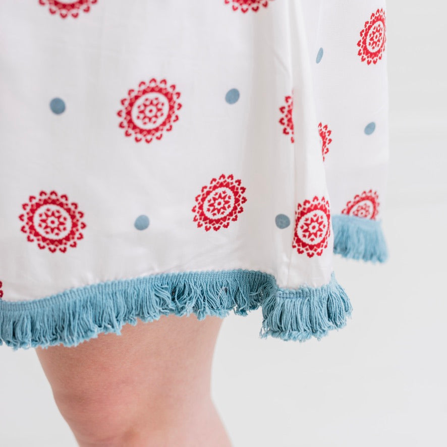 Crimson + Grey | Mini Shift Dress