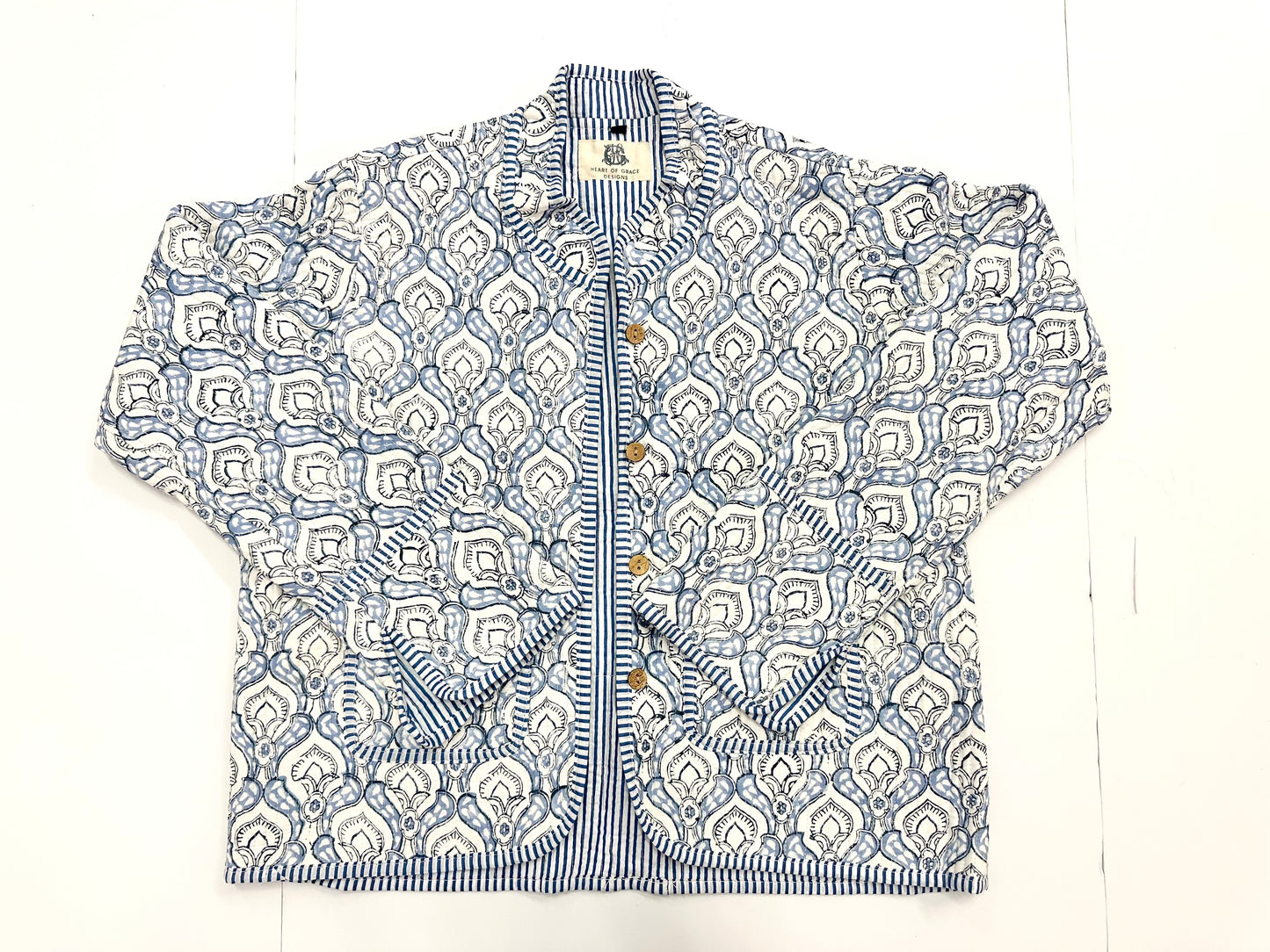 Azure | Quilted Block Print Jacket