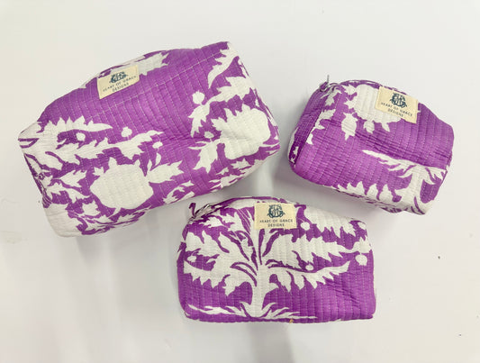 Lilac Blossoms Cosmetic Bag Set Of 3