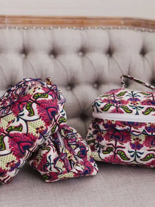 Primrose | Quilted Cosmetic Set of 3