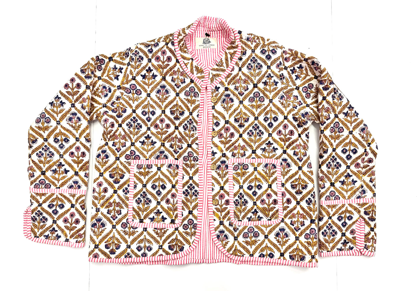 Meadow | Quilted Block Print Jacket