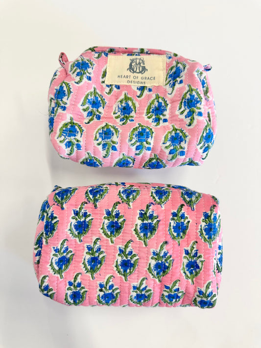 Blue Blossom | Cosmetic Bag Set of Two