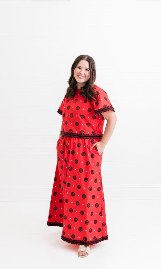 Red + Black | Skirt Set