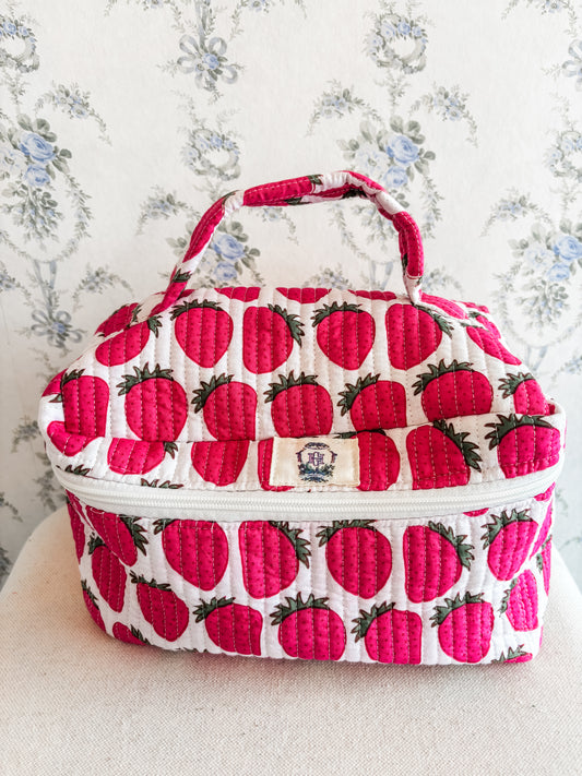 Sassy Strawberry | Large Cosmetic Bag