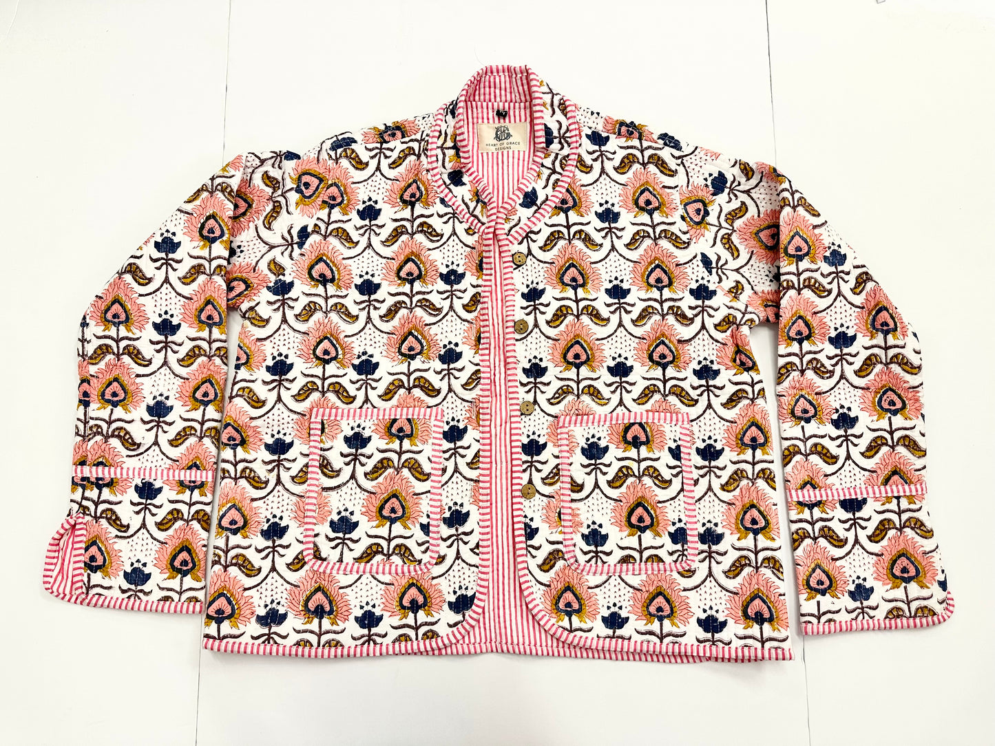 Quilted Block Print Jacket