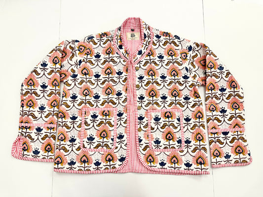 Quilted Block Print Jacket